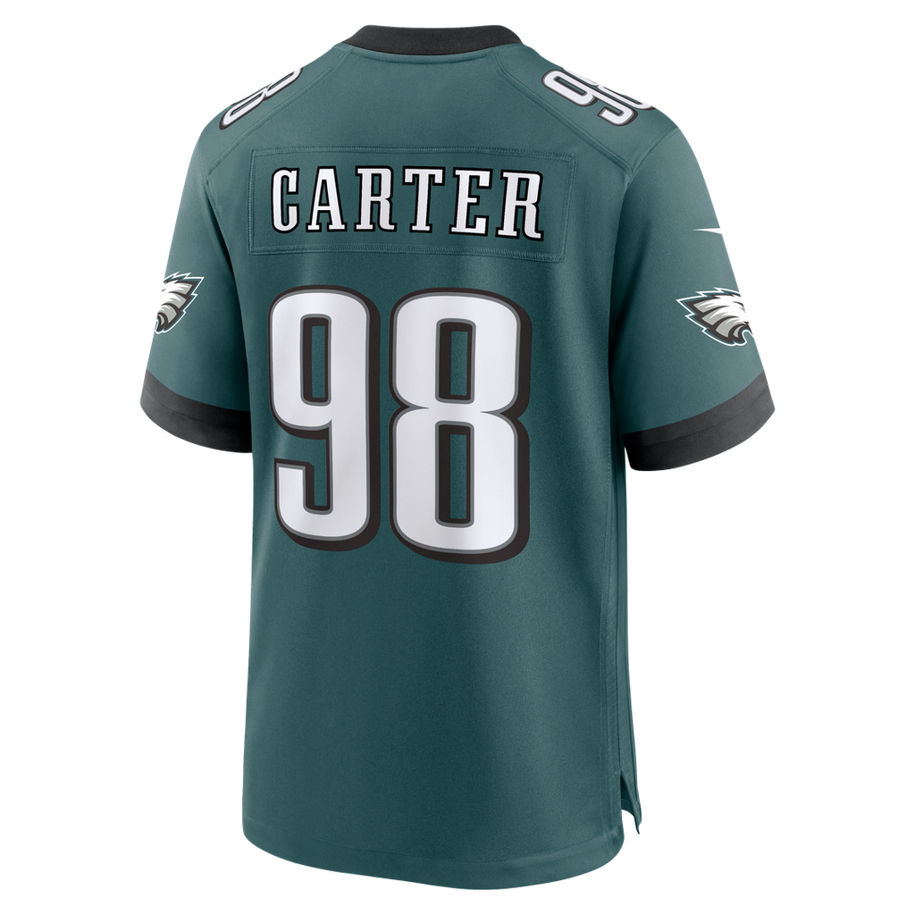 Philadelphia Eagles Jalen Carter Nike Midnight Green Game Jersey