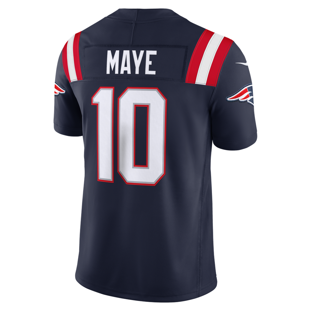 New England Patriots Drake Maye Nike Navy Team Vapor FUSE Stitched Limited Jersey