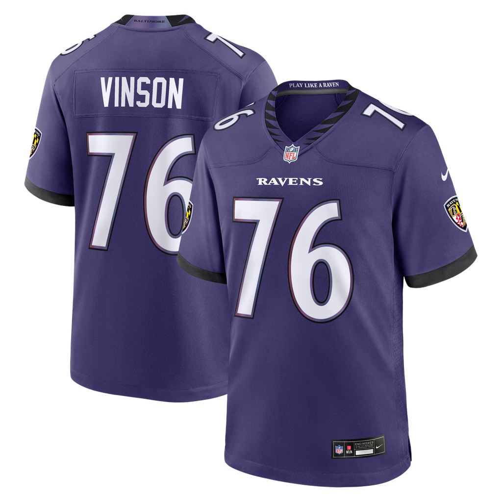 Baltimore Ravens Carson Vinson Nike Purple Game Jersey