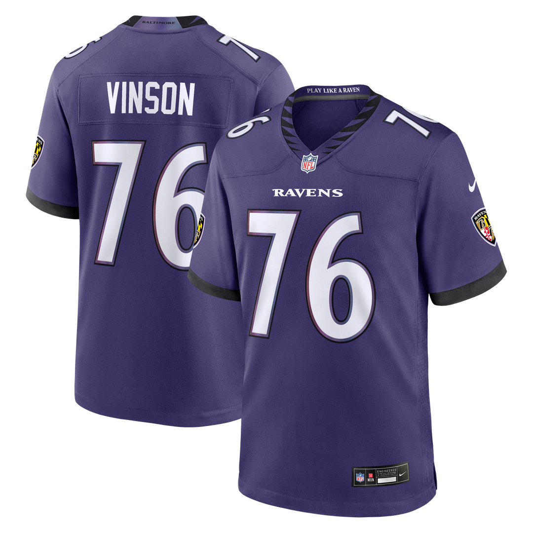 Baltimore Ravens Carson Vinson Nike Purple Game Jersey