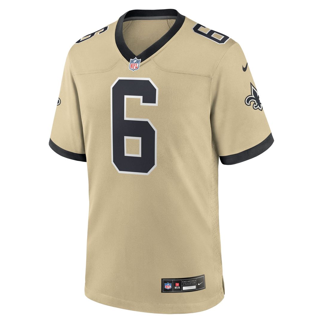 New Orleans Saints Tyler Shough Nike Gold Alternate Game Jersey