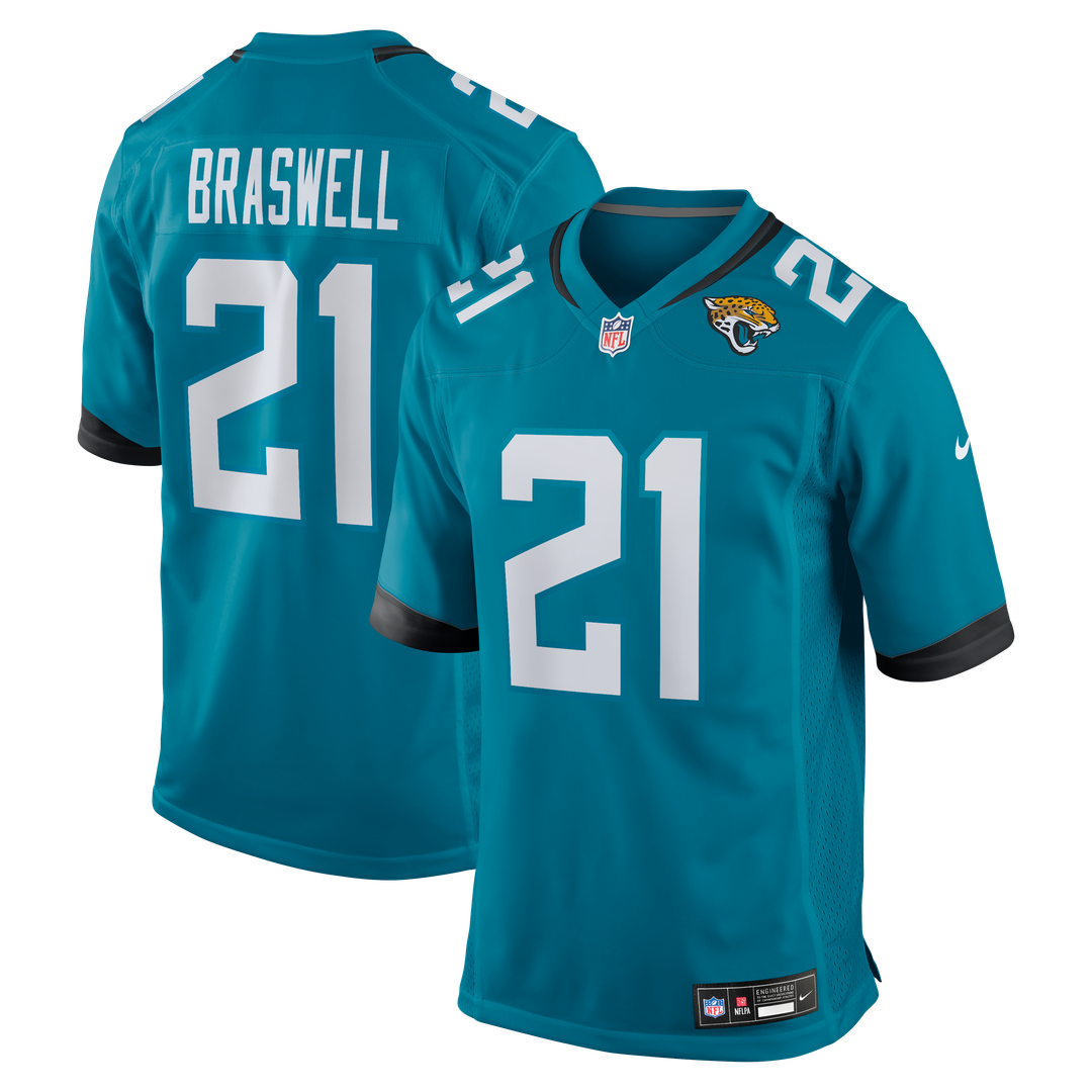 Jacksonville Jaguars Christian Braswell Nike Teal Game Jersey
