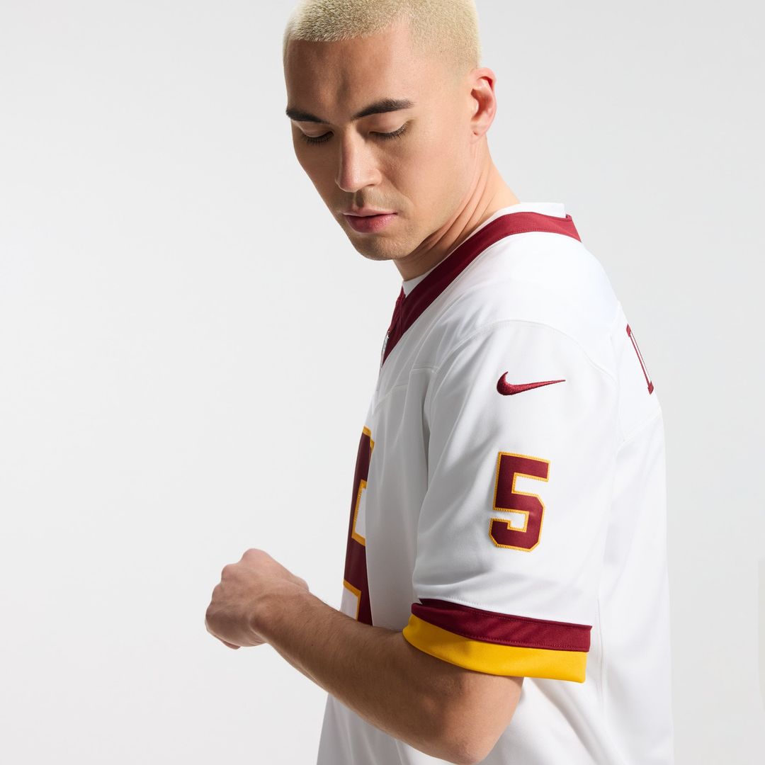 Washington Commanders Jayden Daniels Nike White Vapor FUSE Stitched Limited Jersey