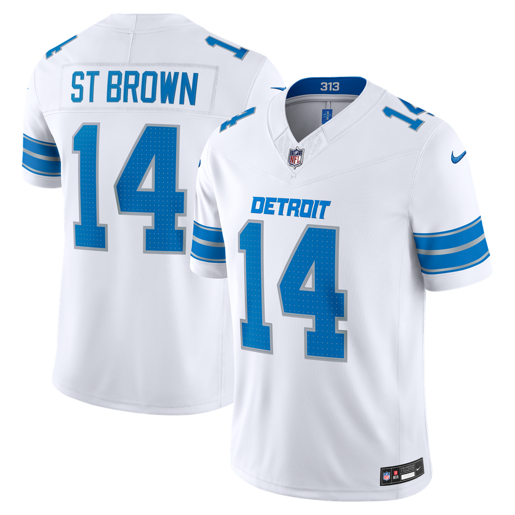 Detroit Lions Amon - Ra St. Brown Nike White Vapor FUSE Stitched Limited Jersey