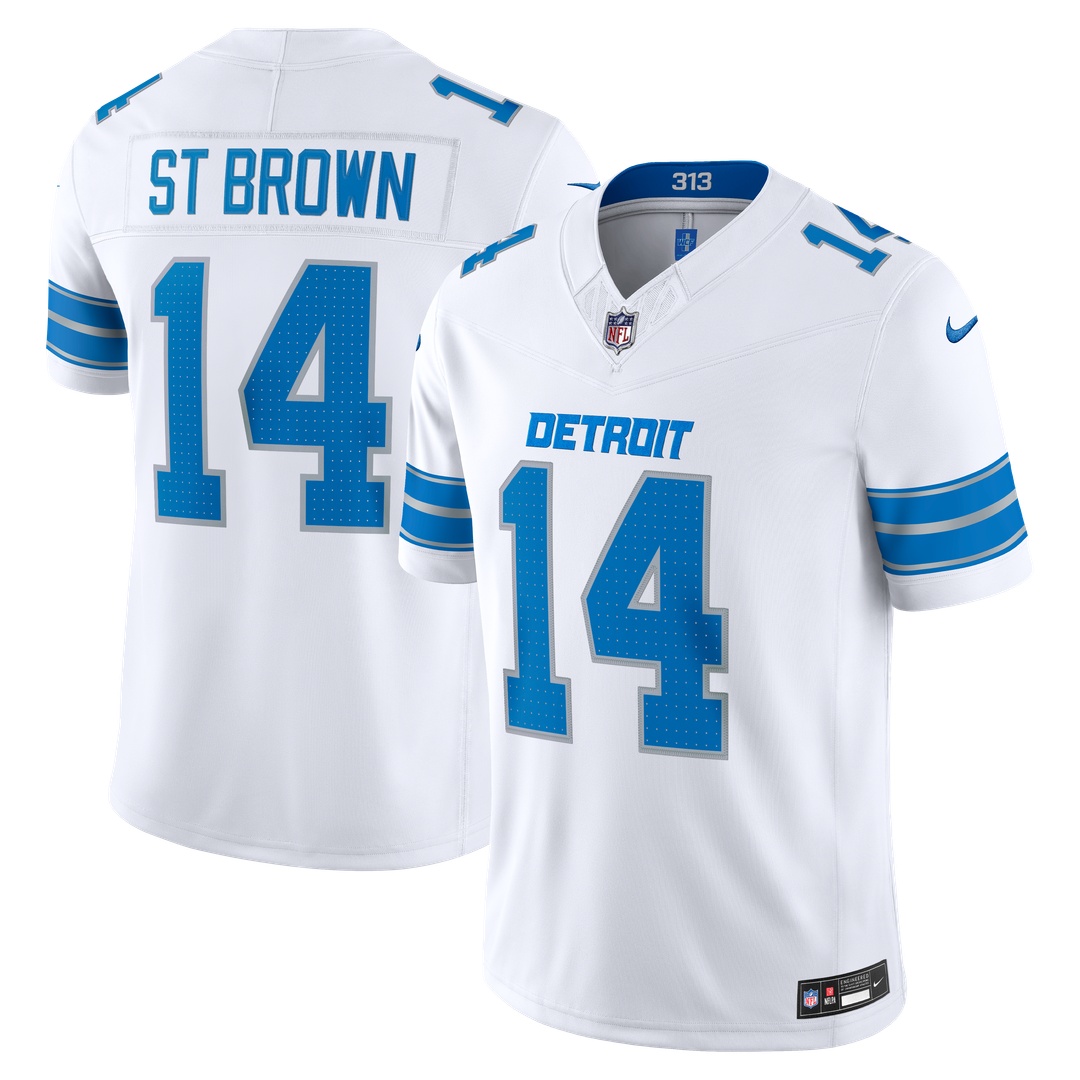 Detroit Lions Amon - Ra St. Brown Nike White Vapor FUSE Stitched Limited Jersey