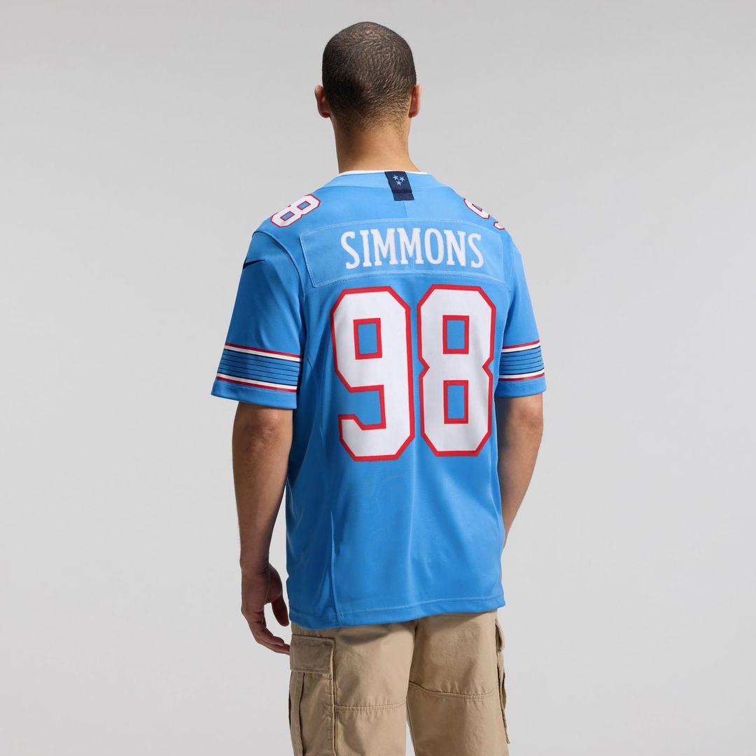 Tennessee Titans Jeffery Simmons Nike Light Blue Team Vapor FUSE Stitched Limited Jersey