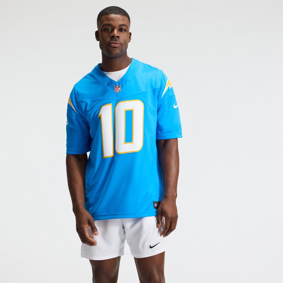 Los Angeles Chargers Justin Herbert Nike Navy Alternate Super Chargers Vapor FUSE Stitched Limited Jersey