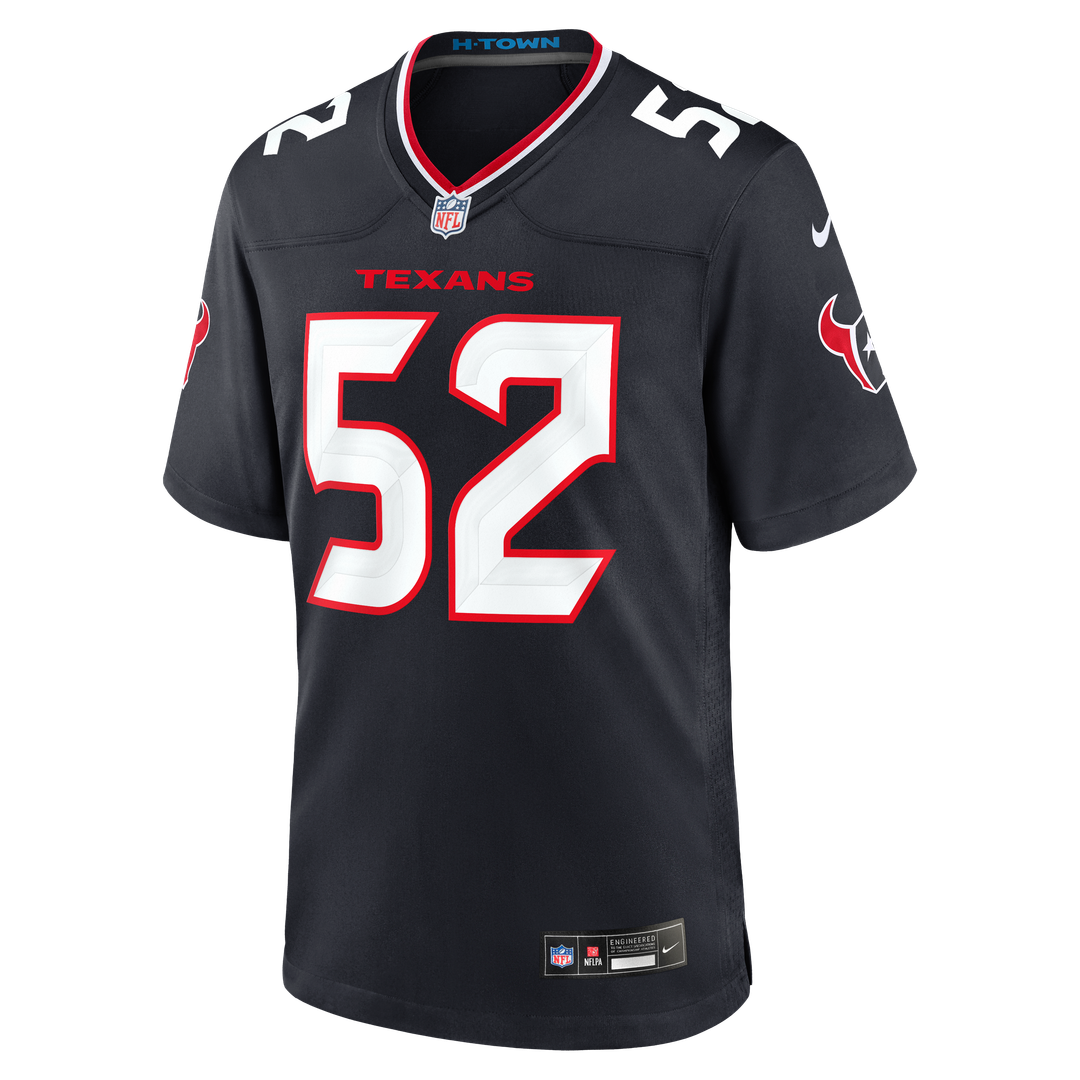 Houston Texans Xavier Thomas Nike Navy Game Jersey