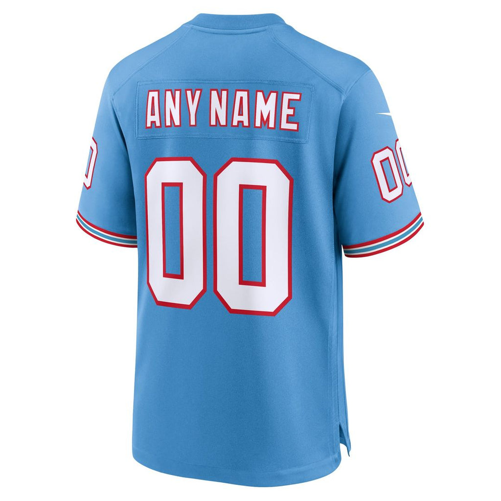 Tennessee Titans Nike Light Blue Oilers Throwback Custom Jersey