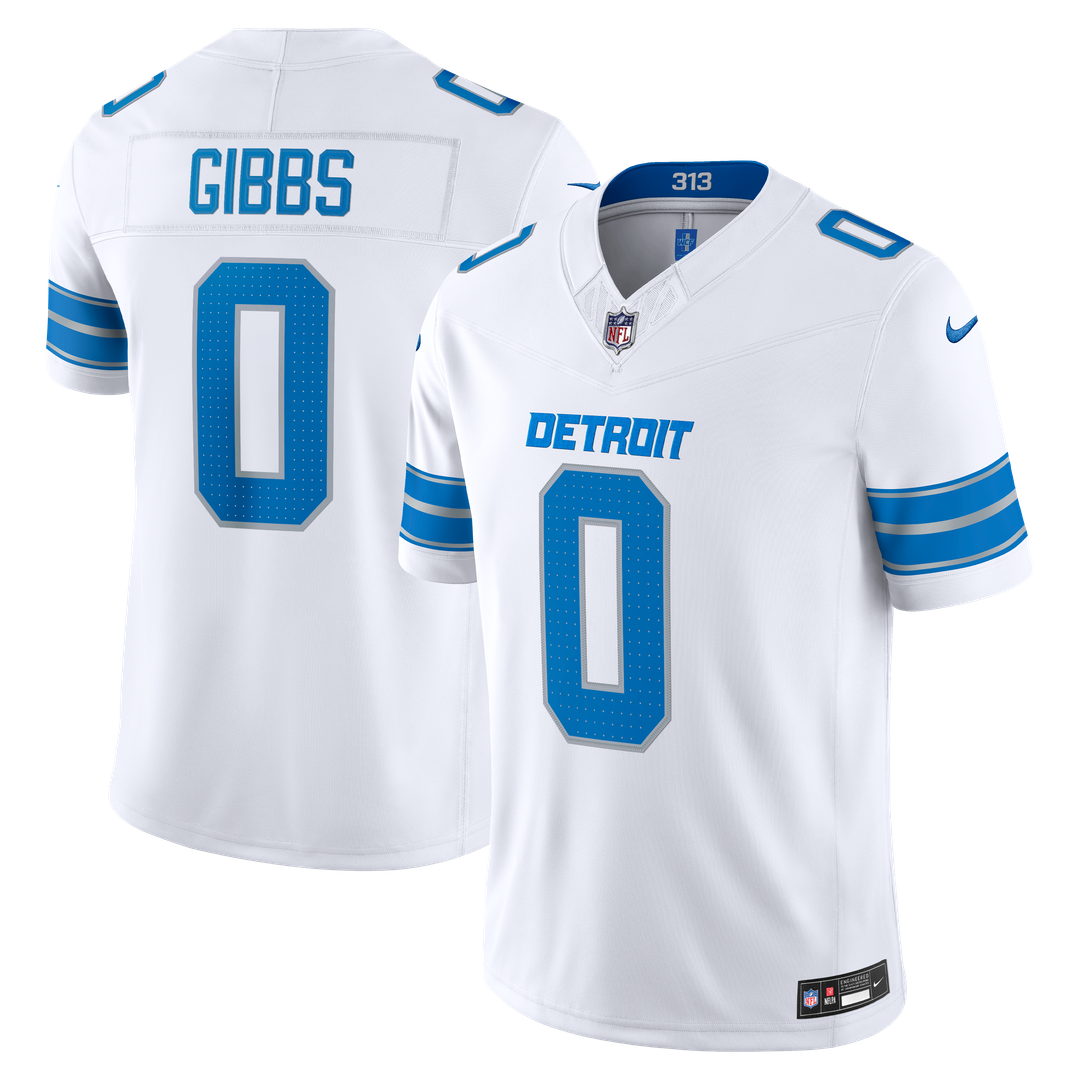 Detroit Lions Jahmyr Gibbs Nike White Vapor FUSE Stitched Limited Jersey