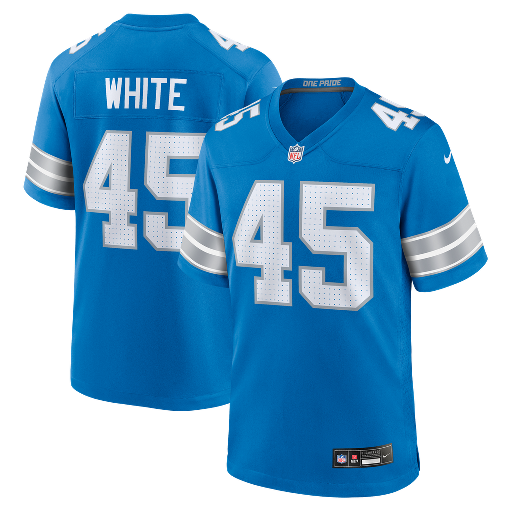 Detroit Lions Devin White Nike Blue Game Jersey