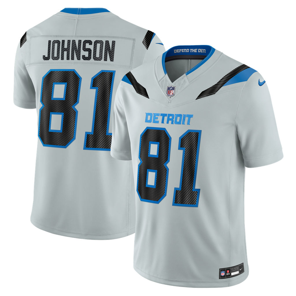 Detroit Lions Calvin Johnson Nike Silver 2026 Rivalries Collection Stitched Limited Jersey