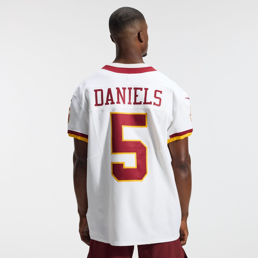 Washington Commanders Jayden Daniels Nike White Alternate 2 Super Bowl Era Vapor FUSE Elite Jersey