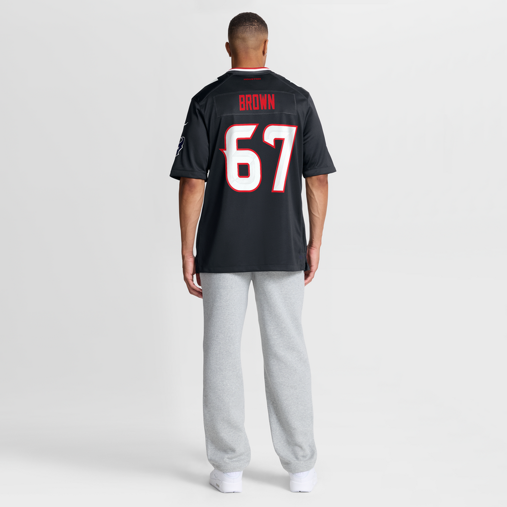 Houston Texans Evan Brown Nike Navy Game Jersey