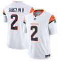 Denver Broncos Pat Surtain II Nike White Vapor FUSE Stitched Limited Jersey