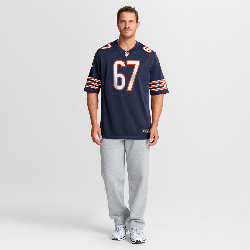 Chicago Bears Garrett Bradbury Nike Navy Game Jersey