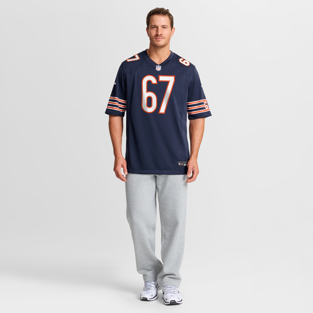 Chicago Bears Garrett Bradbury Nike Navy Game Jersey
