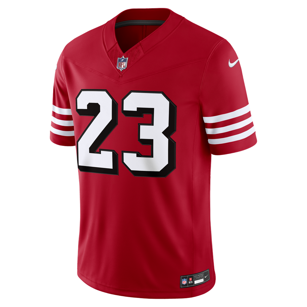 San Francisco 49ers Christian McCaffrey Nike Scarlet Alternate Vapor FUSE Stitched Limited Jersey