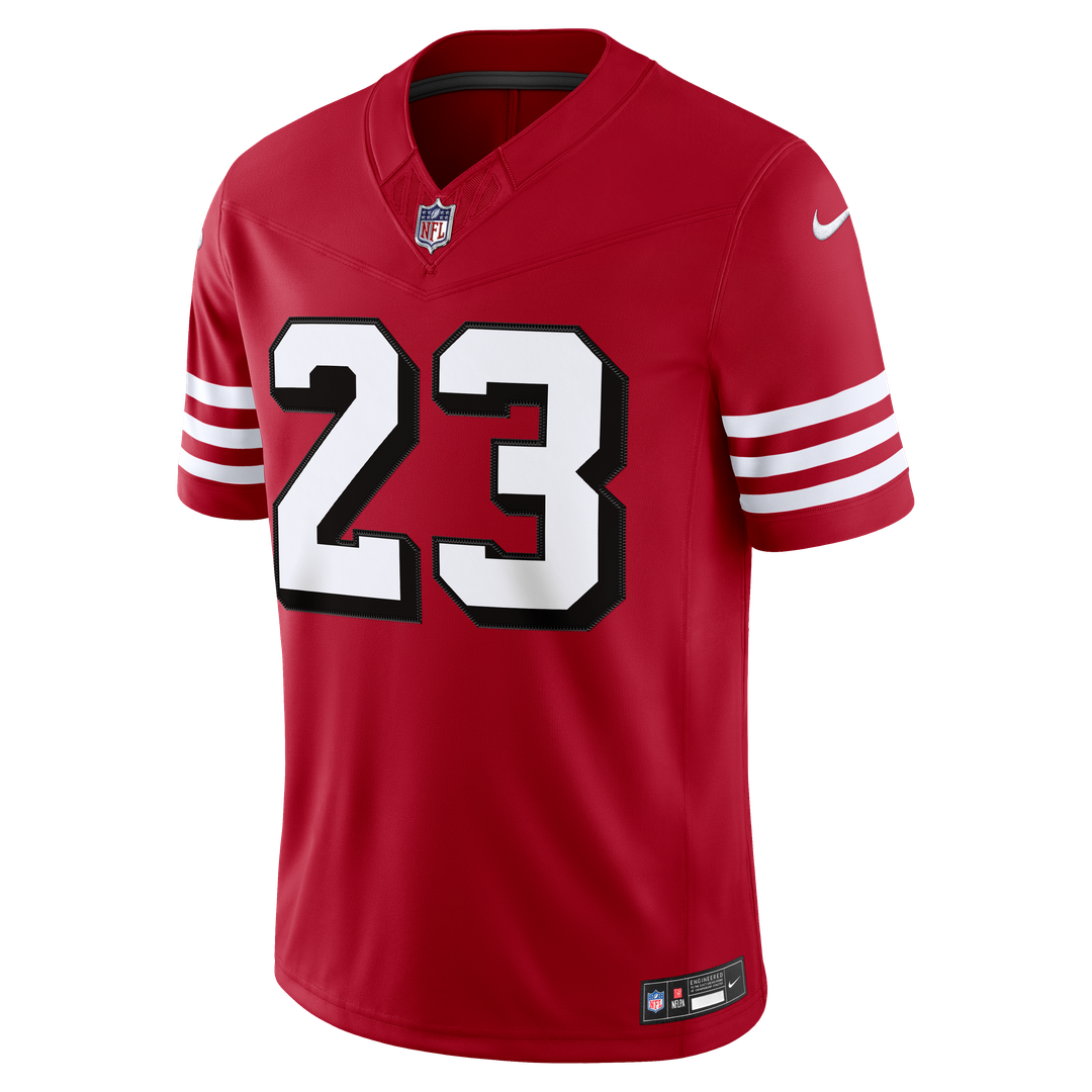 San Francisco 49ers Christian McCaffrey Nike Scarlet Alternate Vapor FUSE Stitched Limited Jersey