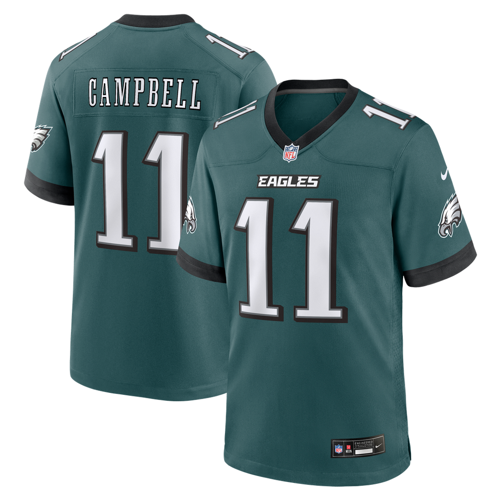 Philadelphia Eagles Jihaad Campbell Nike Midnight Green Game Jersey