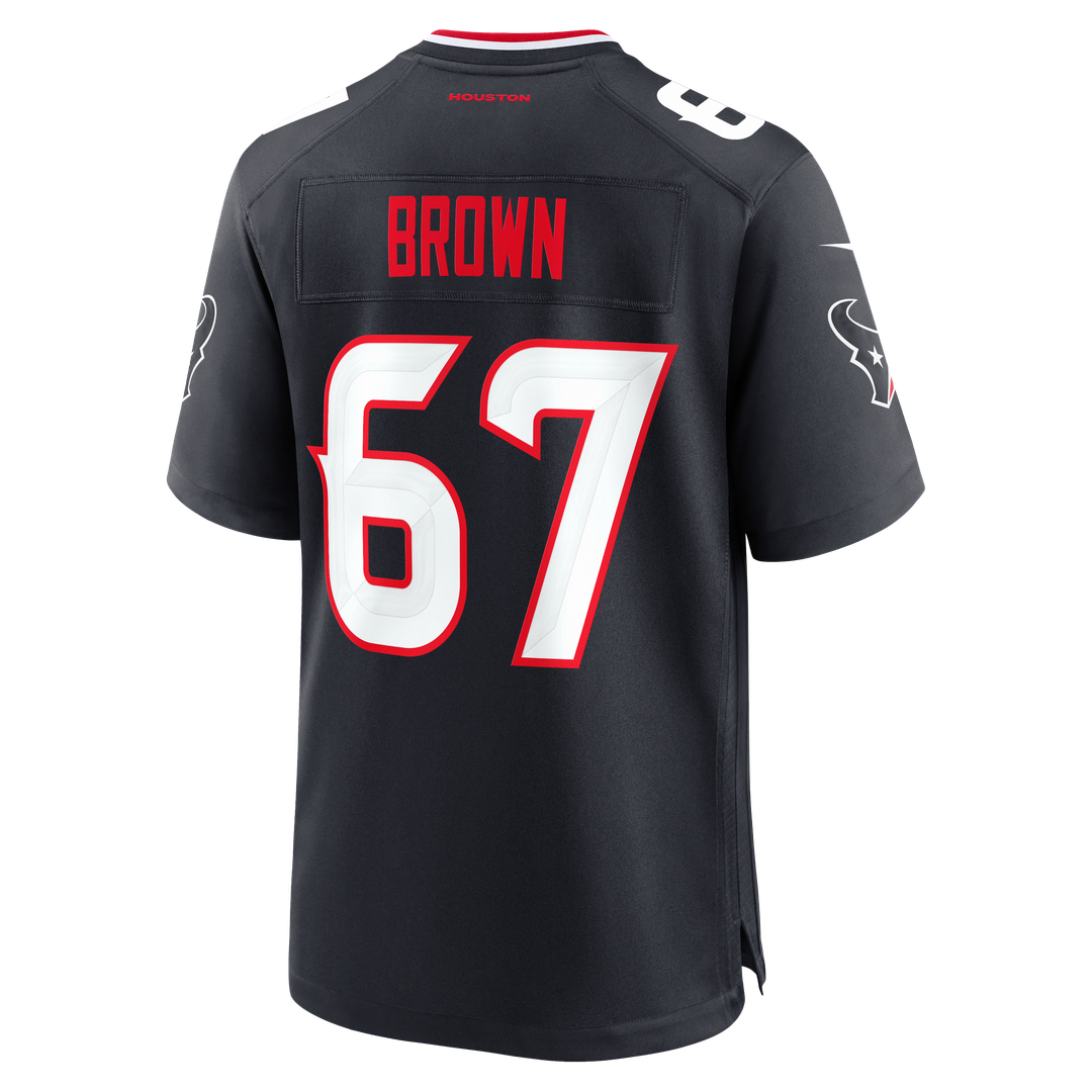 Houston Texans Evan Brown Nike Navy Game Jersey