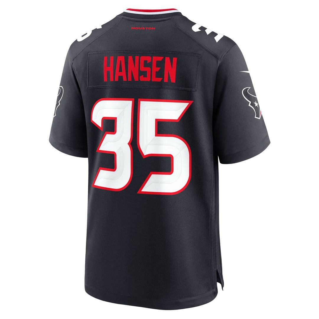 Houston Texans Jake Hansen Nike Navy Game Jersey