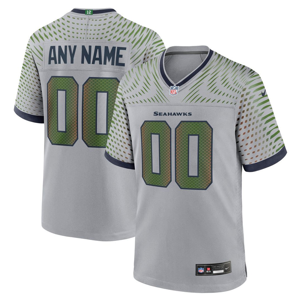 Seattle Seahawks Nike Gray Rivalries Collection Custom Jersey