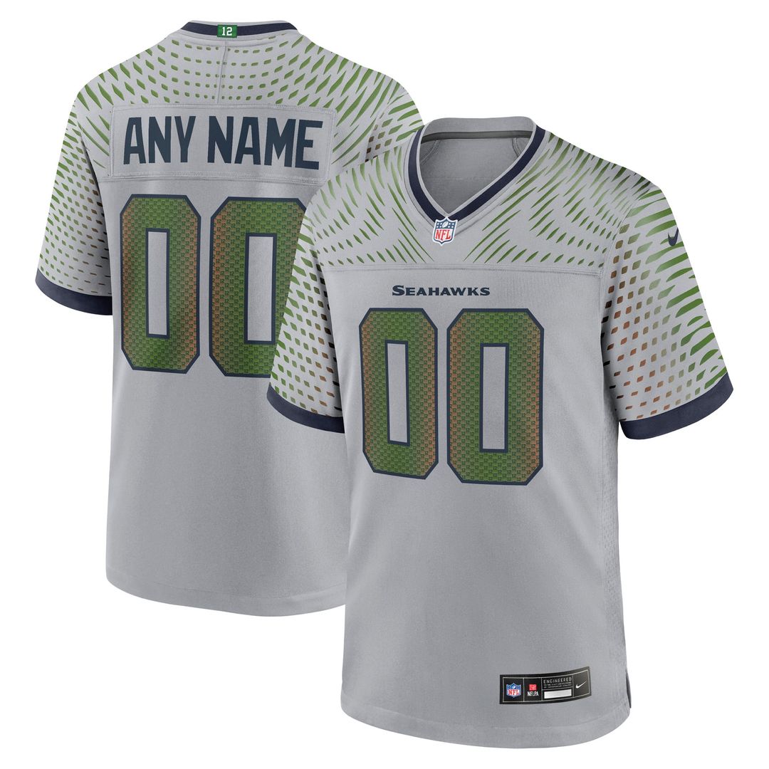 Seattle Seahawks Nike Gray Rivalries Collection Custom Jersey