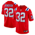 New England Patriots TreVeyon Henderson Nike Red Alternate Game Jersey