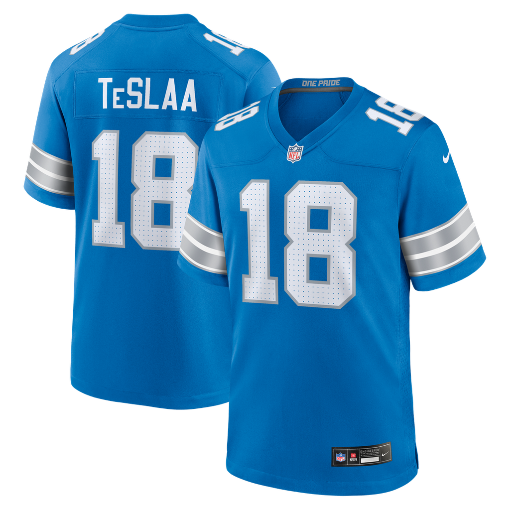 Detroit Lions Isaac TeSlaa Nike Blue Game Jersey