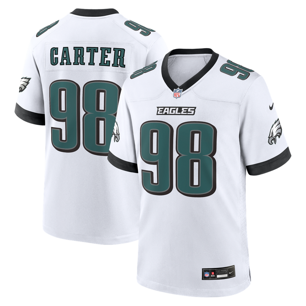 Philadelphia Eagles Jalen Carter Nike White Game Jersey