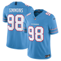 Tennessee Titans Jeffery Simmons Nike Light Blue Team Vapor FUSE Stitched Limited Jersey