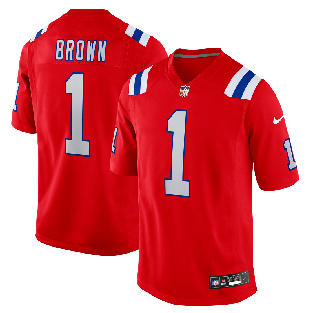New England Patriots A.J. Brown Nike Navy Game Jersey