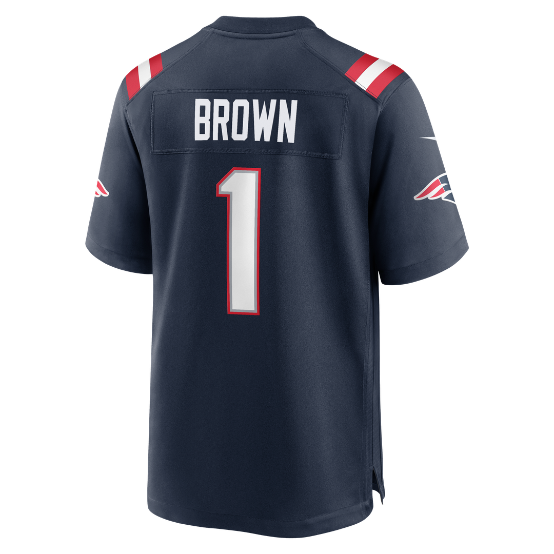 New England Patriots A.J. Brown Nike Navy Game Jersey