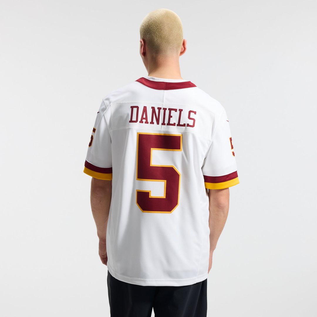 Washington Commanders Jayden Daniels Nike White Vapor FUSE Stitched Limited Jersey