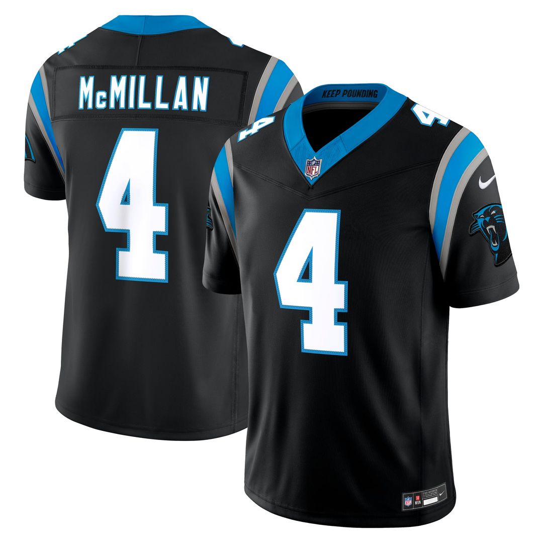 Carolina Panthers Tetairoa McMillan Nike Black Team Vapor FUSE Stitched Limited Jersey