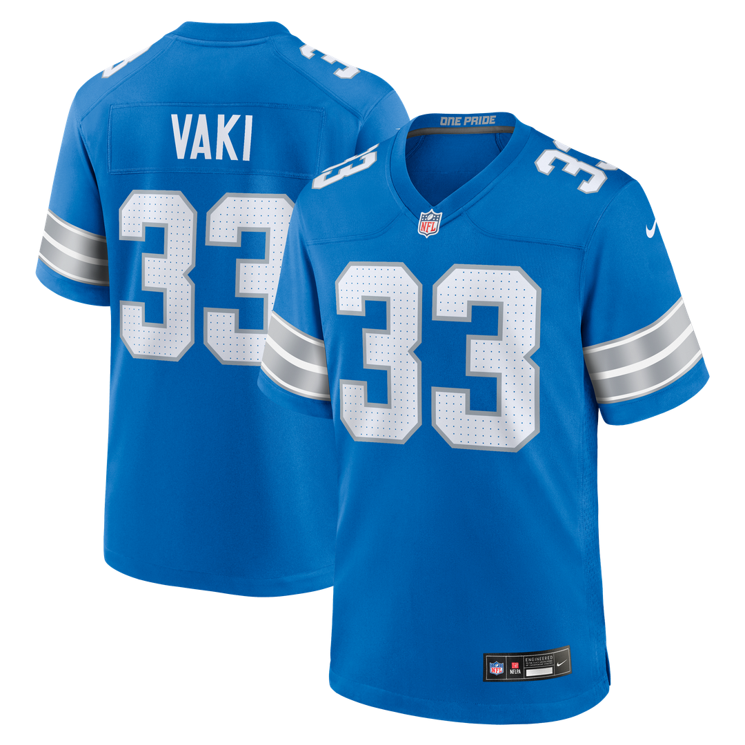Detroit Lions Sione Vaki Nike Blue Game Jersey