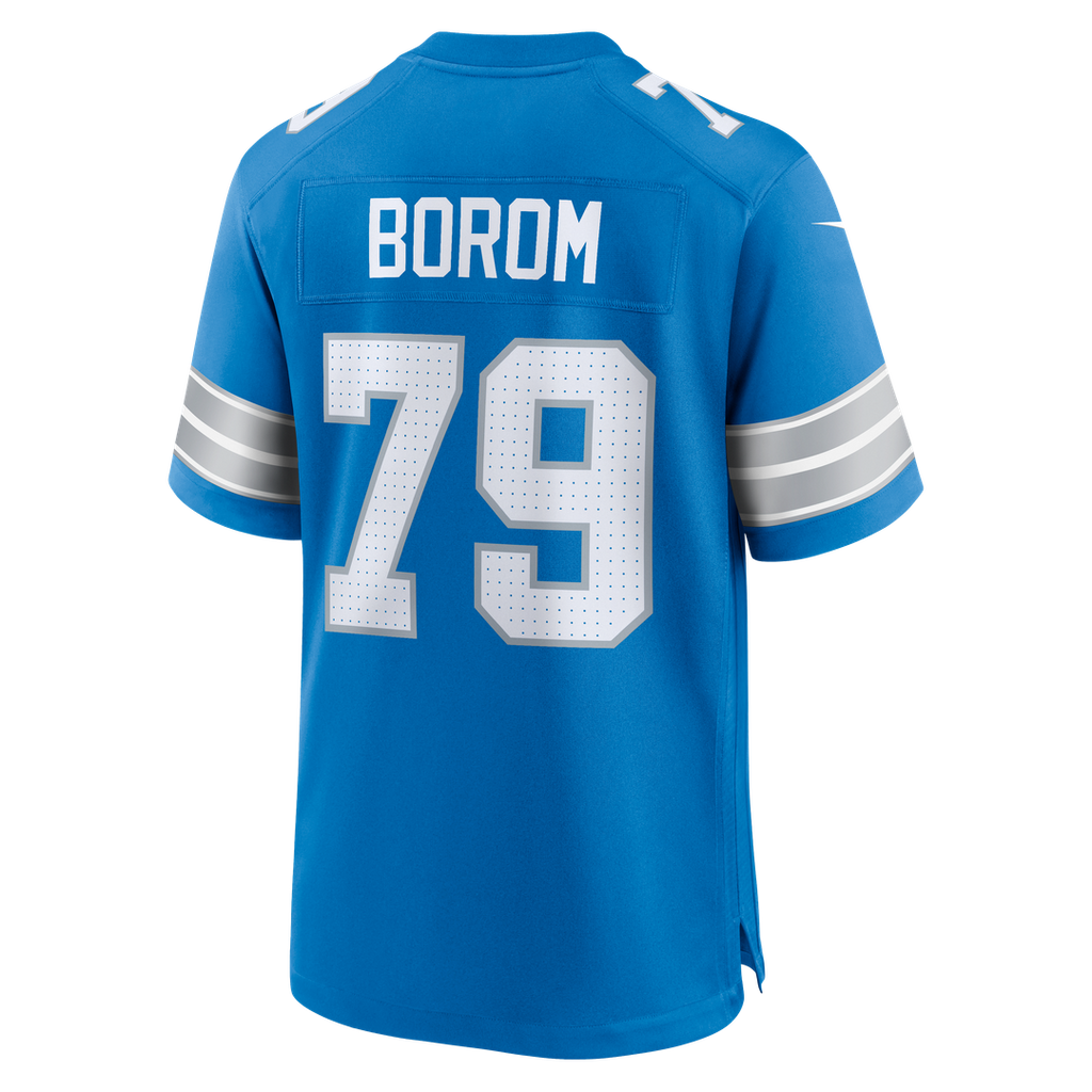 Detroit Lions Larry Borom Nike Blue Game Jersey
