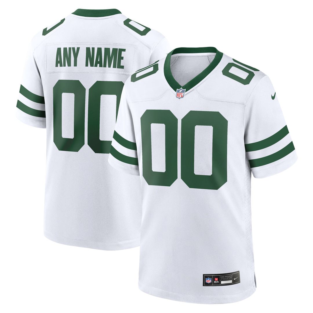 New York Jets Nike Legacy White Custom Jersey