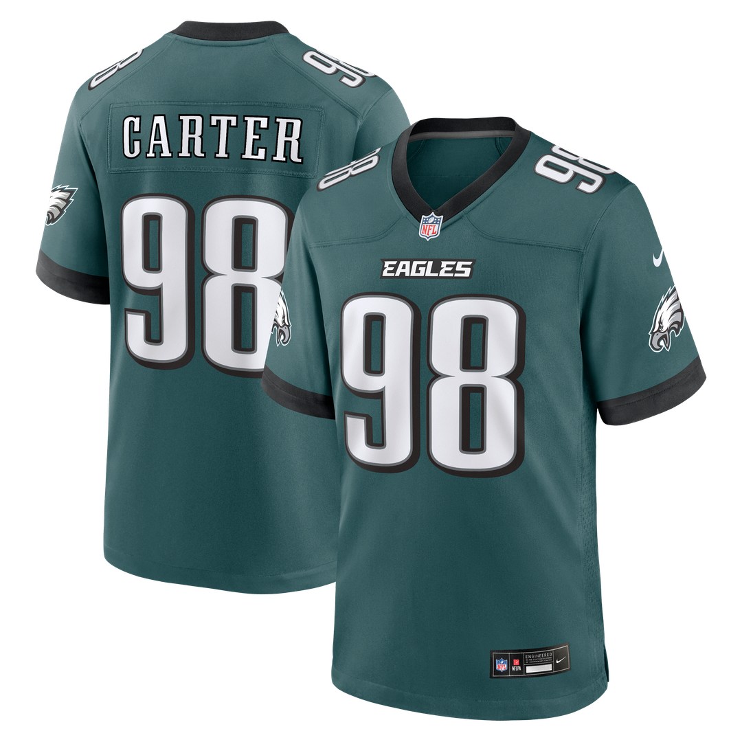 Philadelphia Eagles Jalen Carter Nike Midnight Green Game Jersey