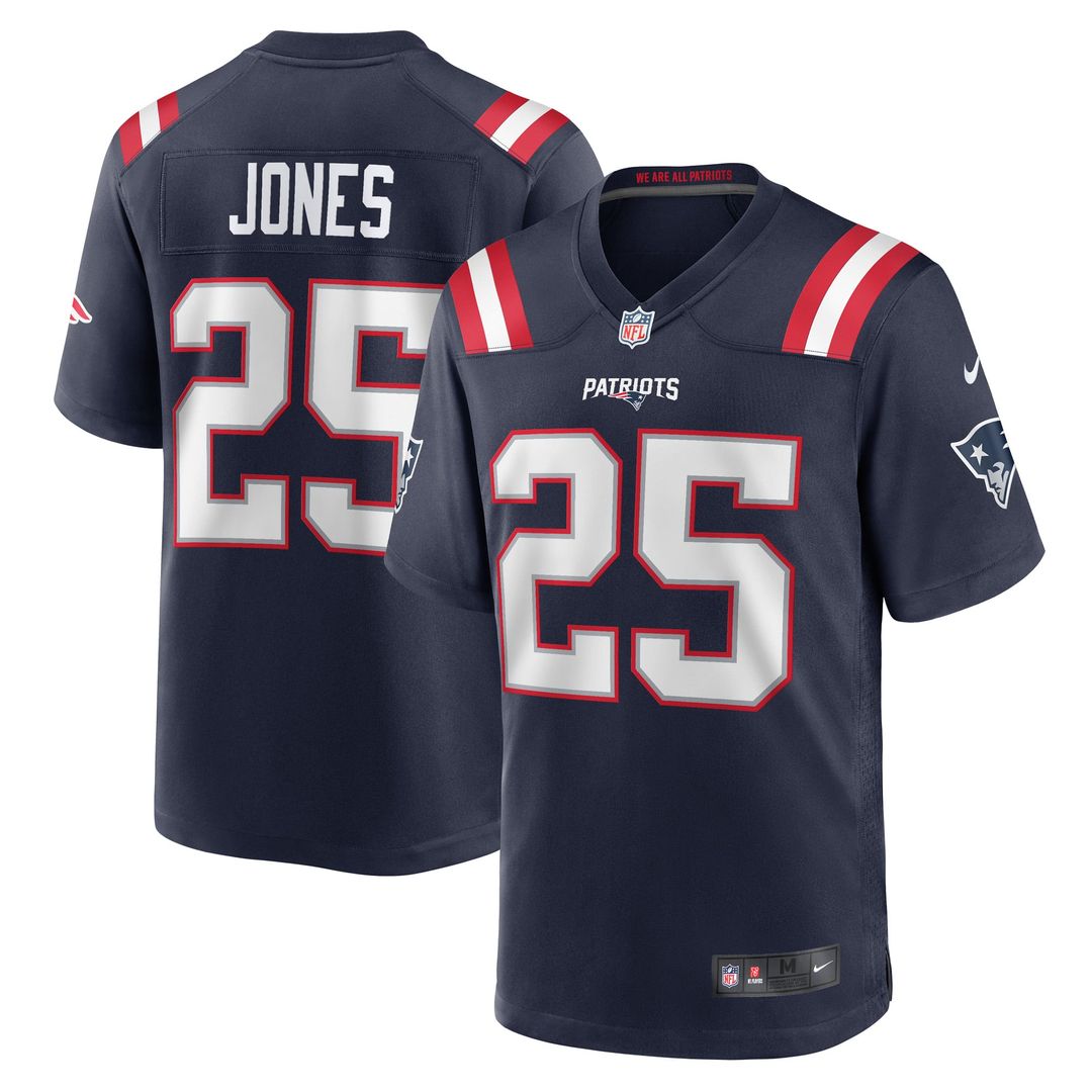 New England Patriots Marcus Jones Nike Navy Game Jersey