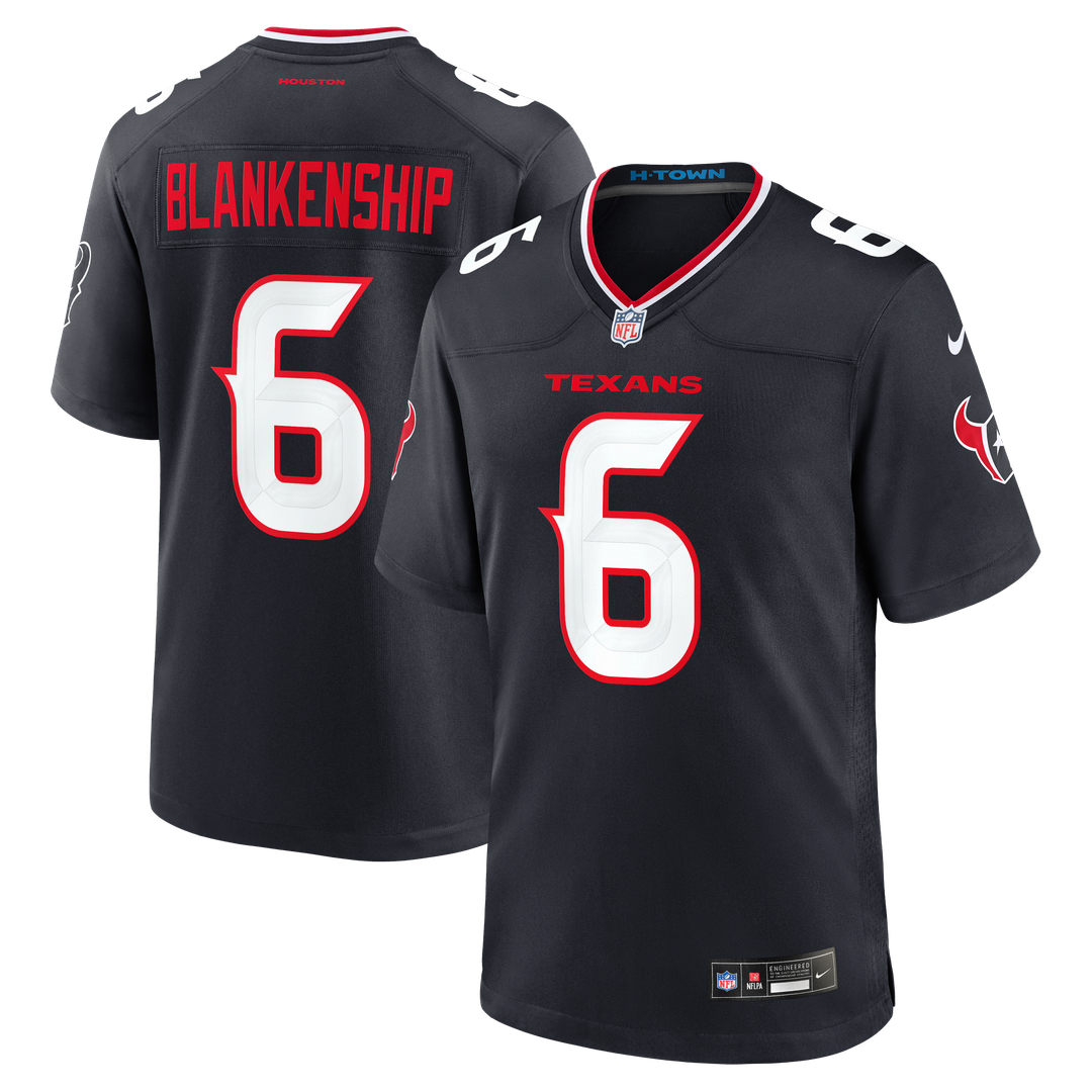 Houston Texans Reed Blankenship Nike Navy Game Jersey