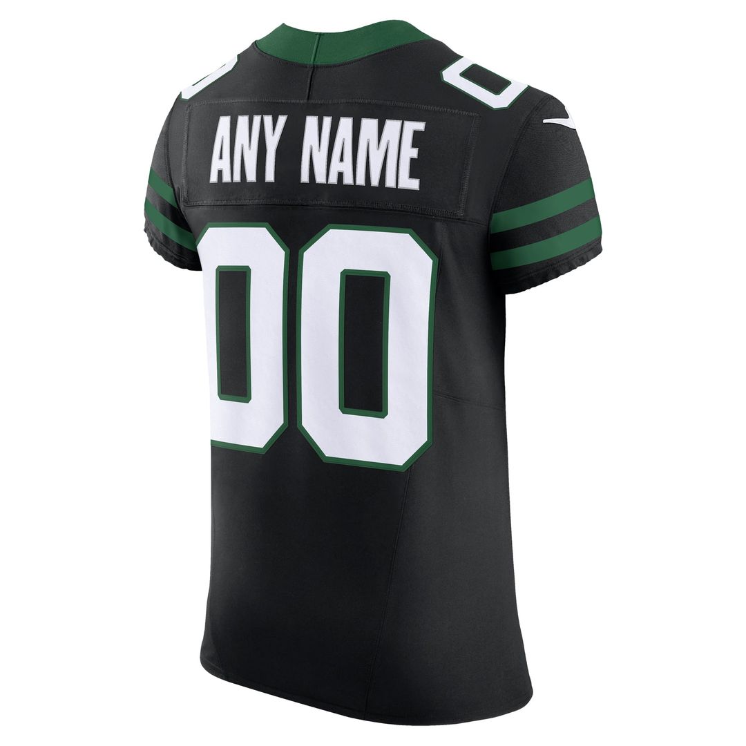 New York Jets Nike Legacy Black Alternate Vapor FUSE Elite Custom Jersey