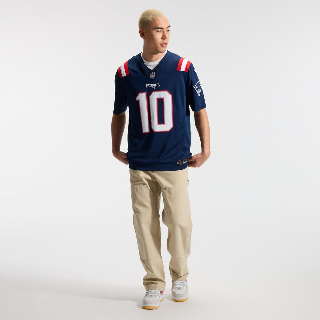 New England Patriots Drake Maye Nike Navy Team Vapor FUSE Stitched Limited Jersey
