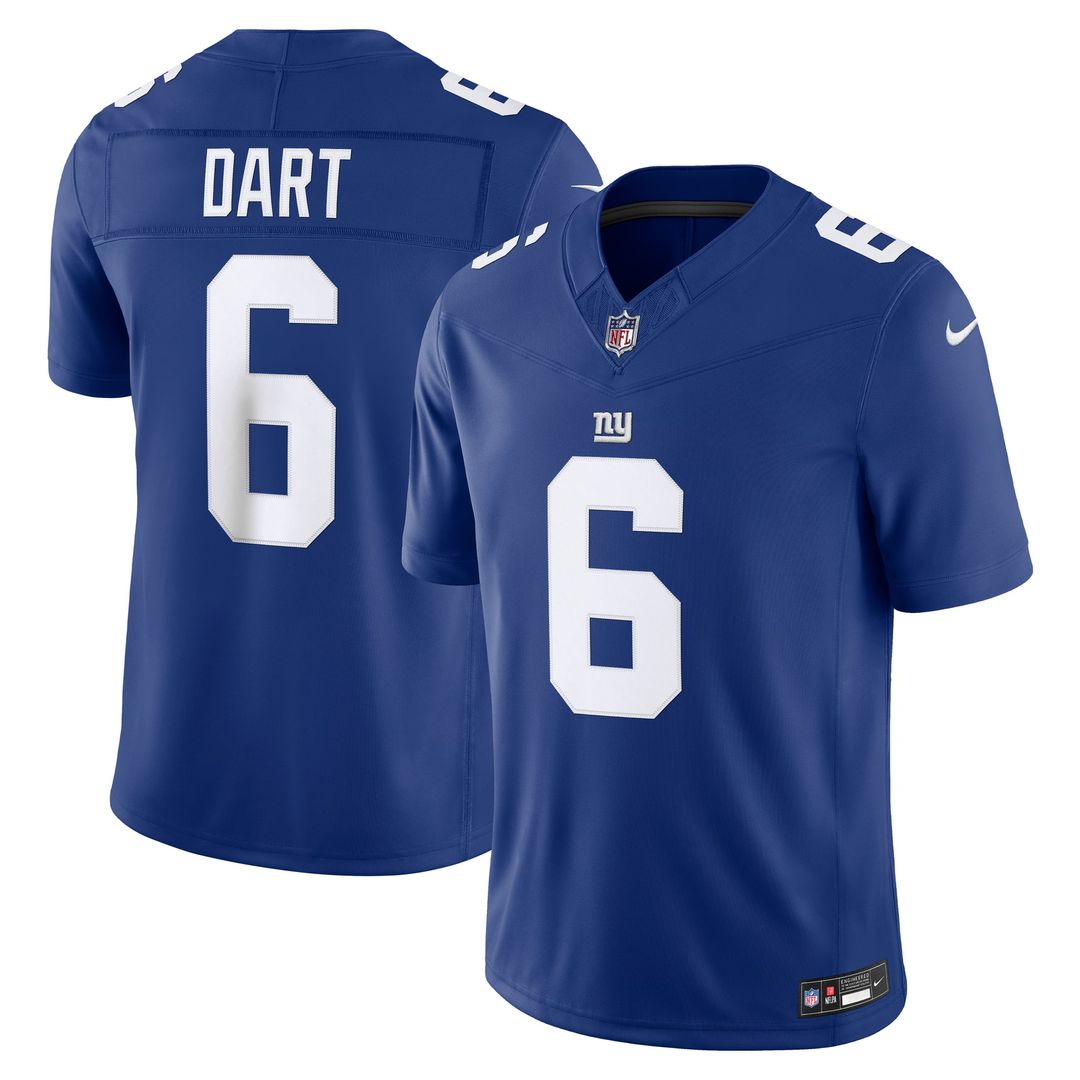 New York Giants Jaxson Dart Nike Royal Team Vapor FUSE Stitched Limited Jersey