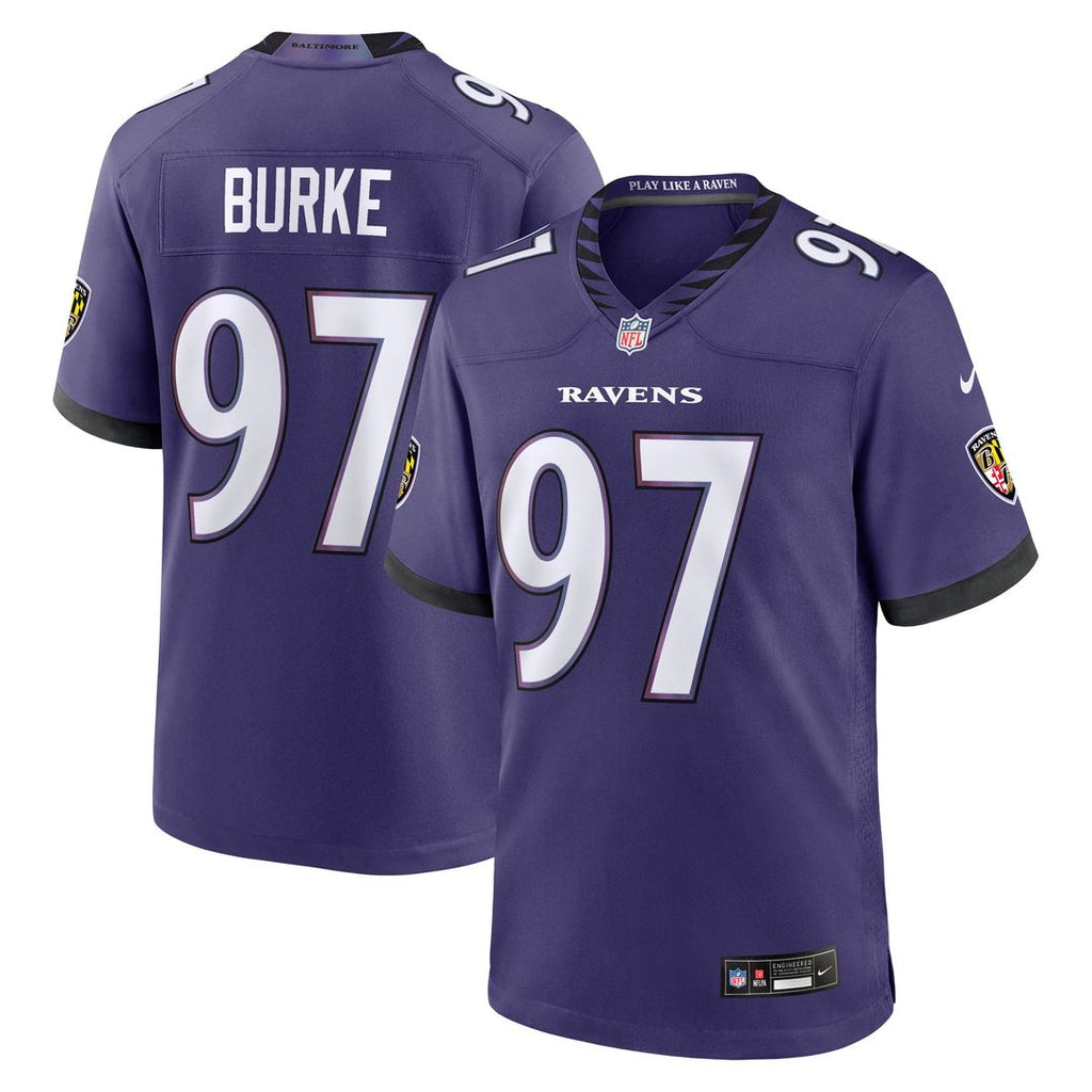 Baltimore Ravens Ethan Burke Nike Purple Game Jersey