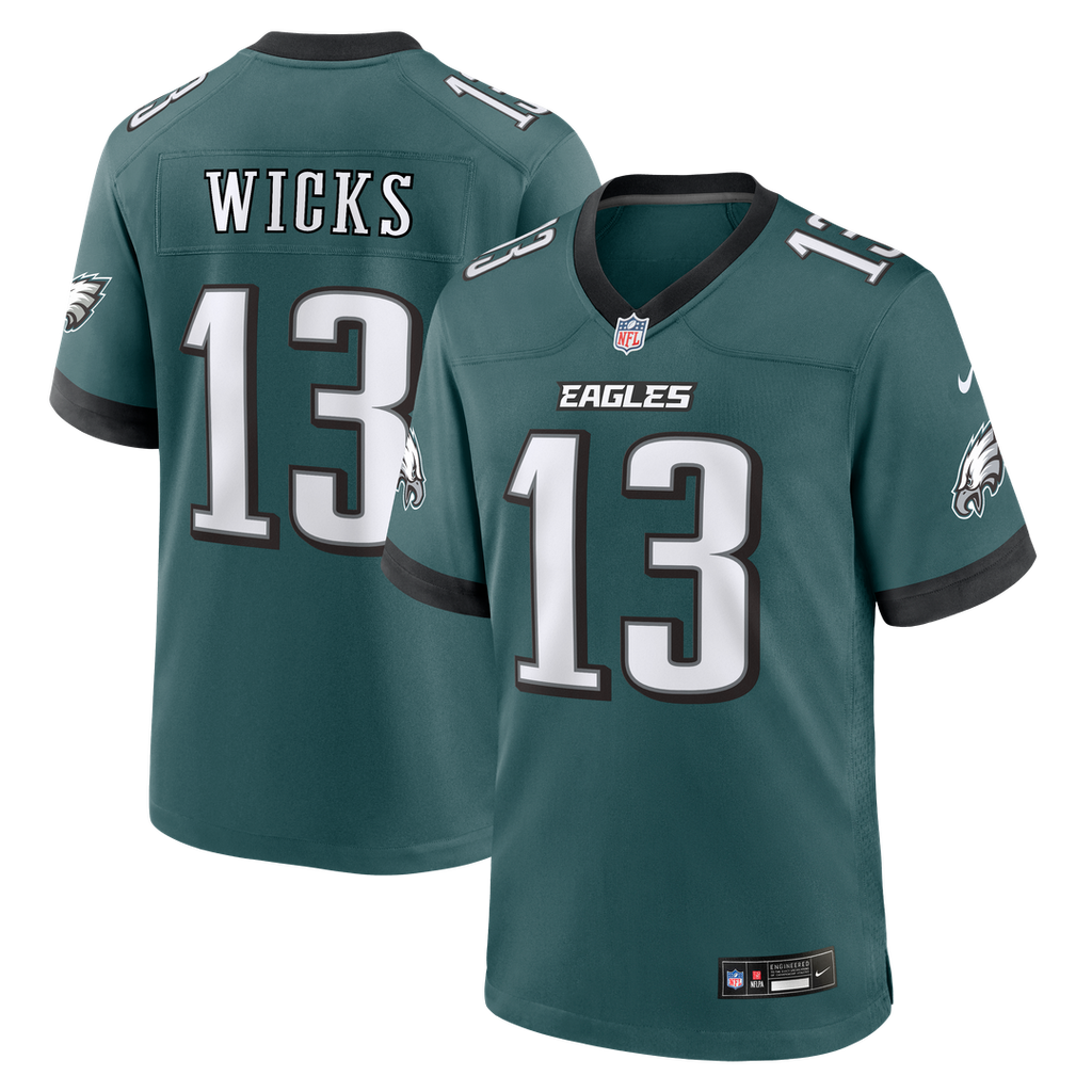 Philadelphia Eagles Dontayvion Wicks Nike Midnight Green Game Jersey