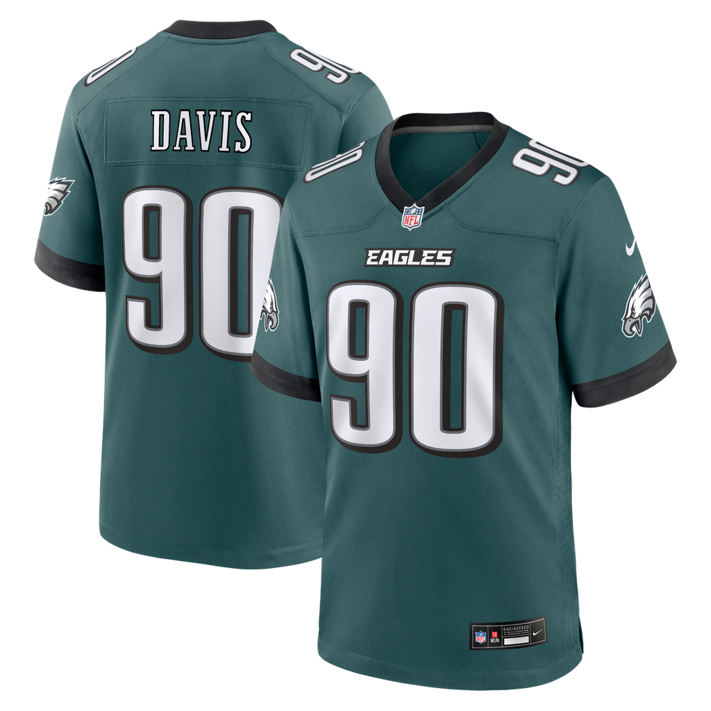 Philadelphia Eagles Jordan Davis Nike Midnight Green Game Jersey