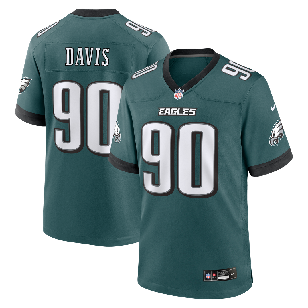 Philadelphia Eagles Jordan Davis Nike Midnight Green Game Jersey