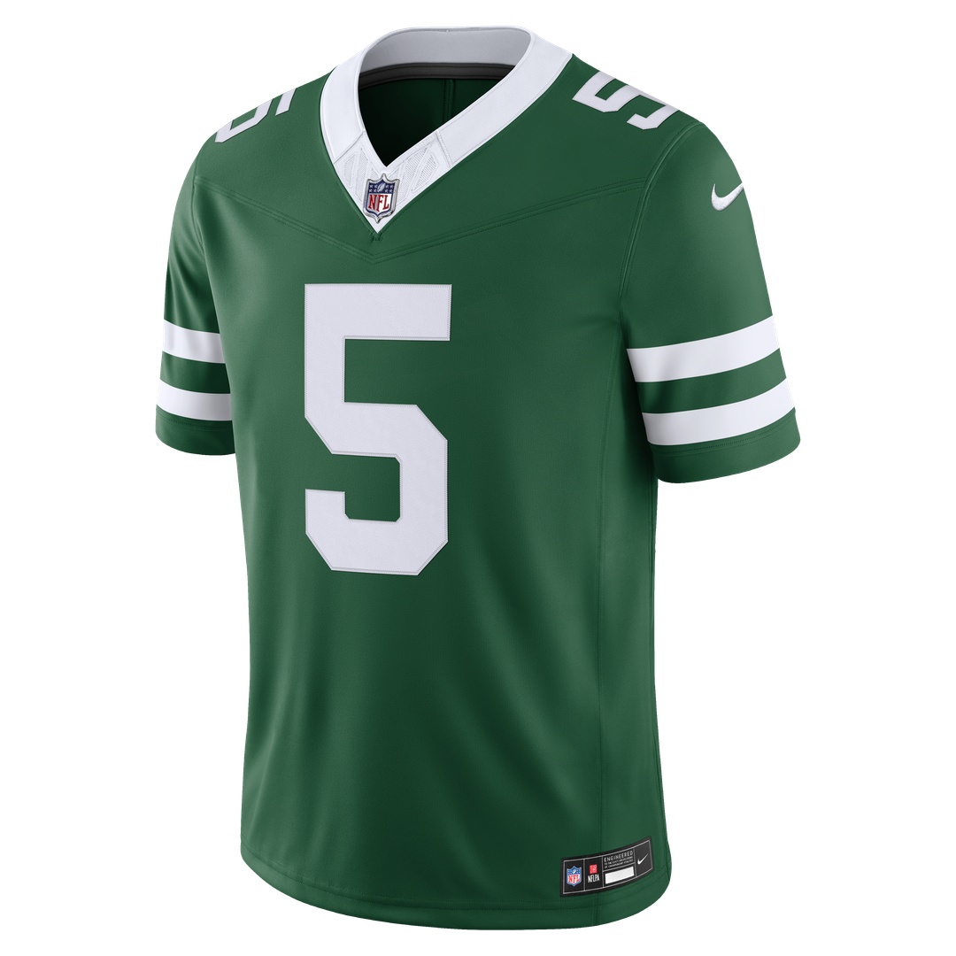 New York Jets Garrett Wilson Nike Legacy Green Team Vapor FUSE Stitched Limited Jersey